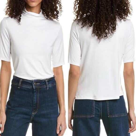 Vince. Easy Elbow Sleeve Funnel Neck Blouse - Picture 1 of 7